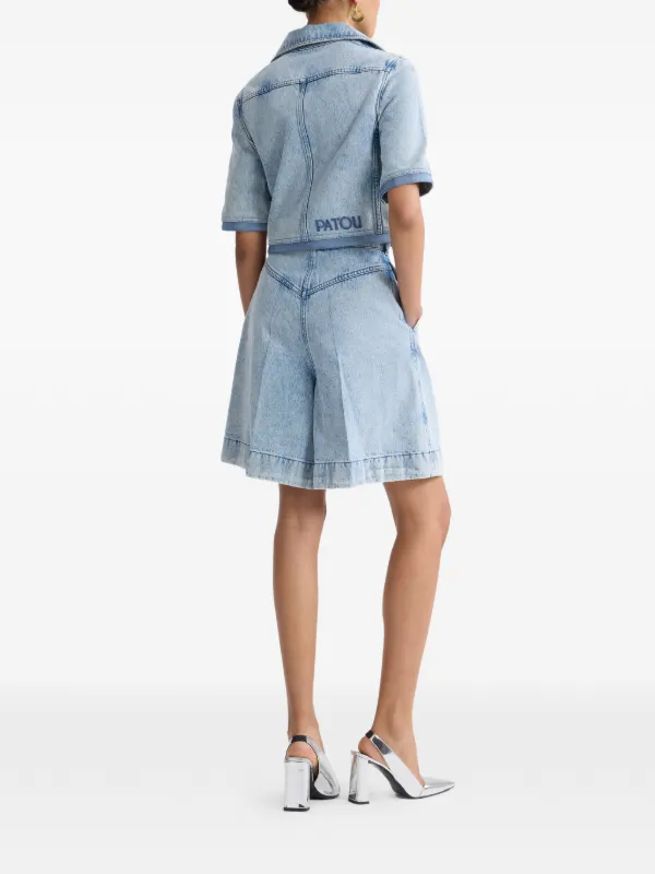 Patou ショートスリーブ クロップド ジャケット | ブルー | FARFETCH JP