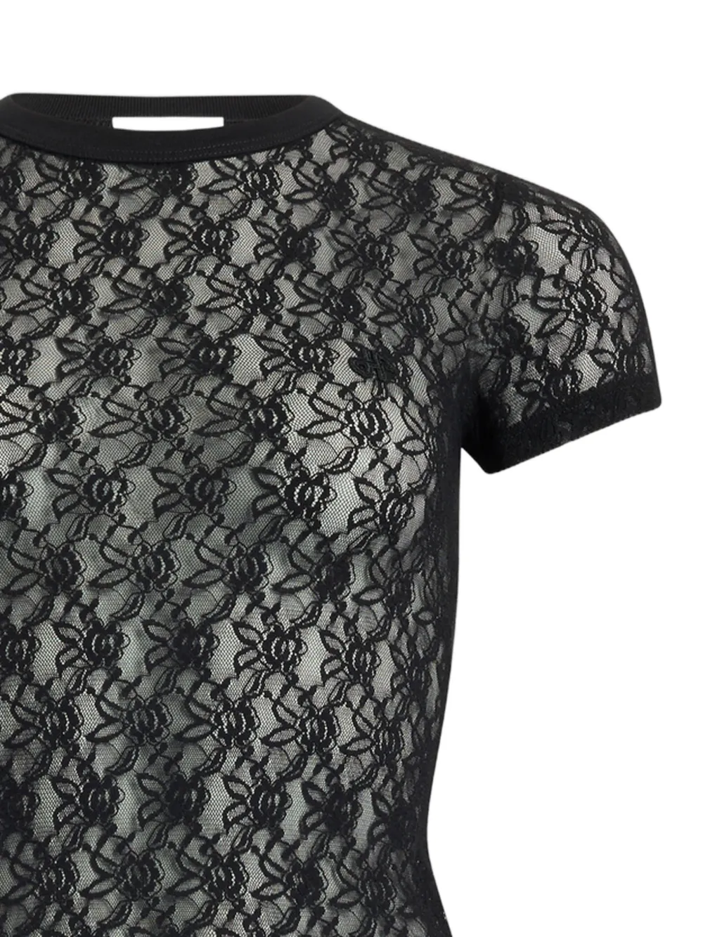 Patou T-shirt met kant Zwart