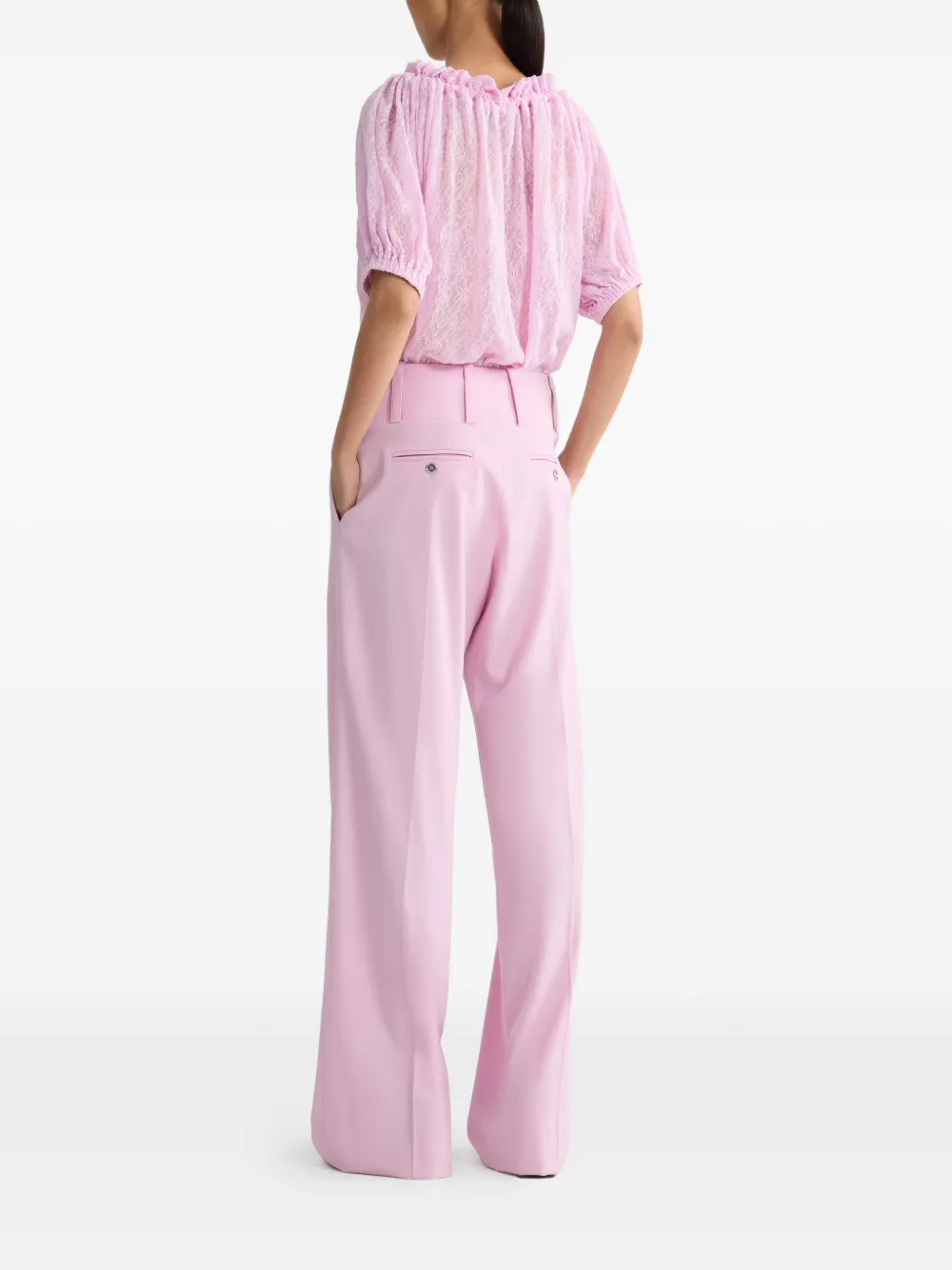 Patou Straight broek met lange tailleband Roze