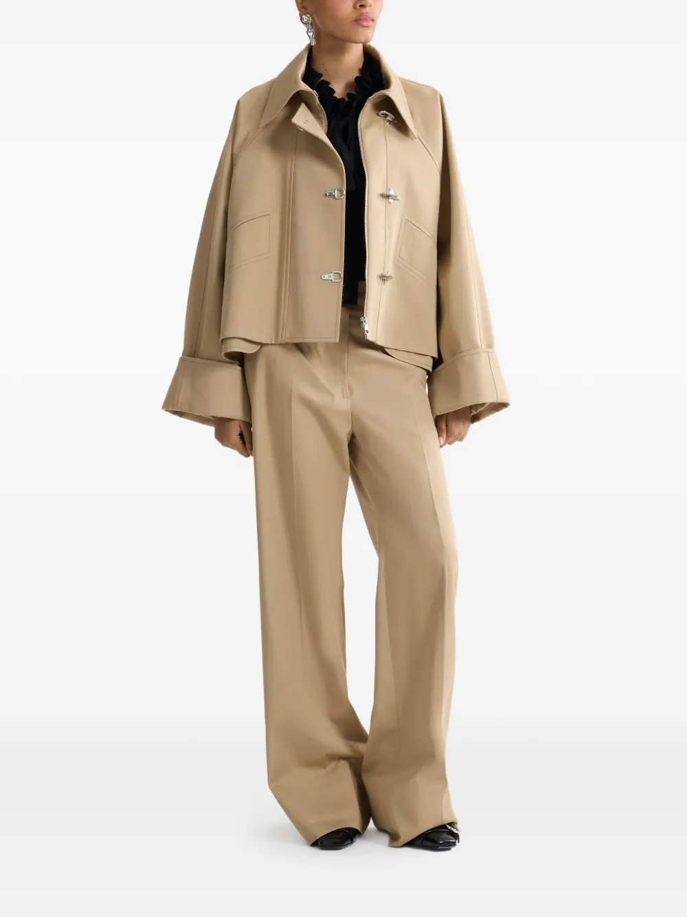  Patou Oversized Cropped Jacket - Neutrals 