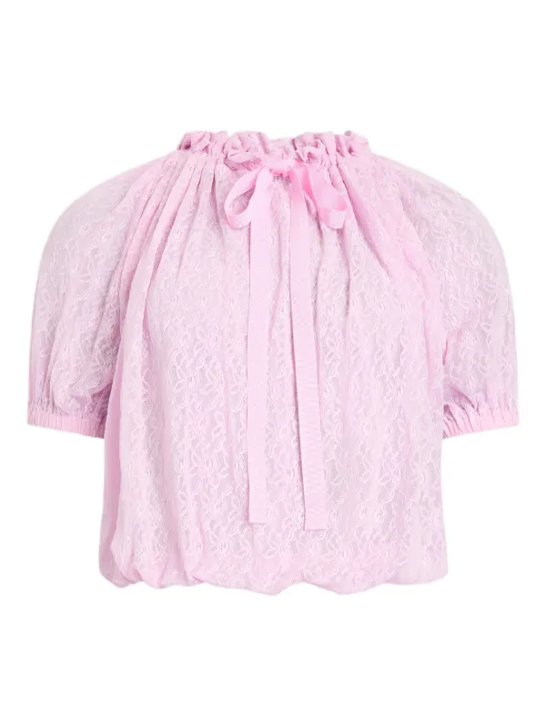 Patou Lace-detail Blouse in Pink