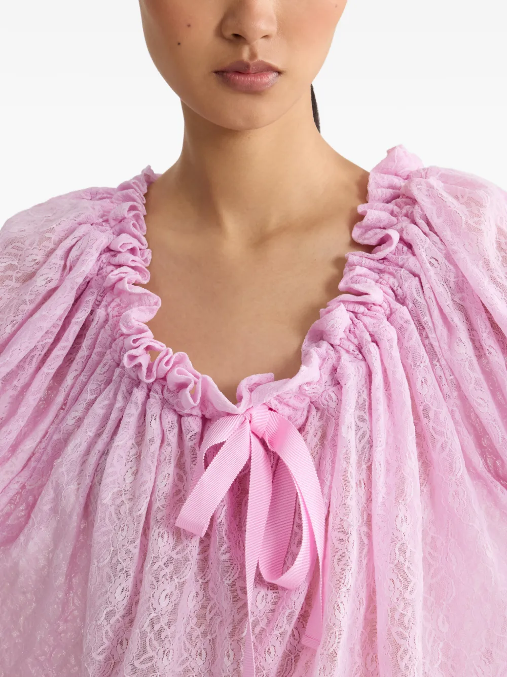 Patou Blouse met kant Roze