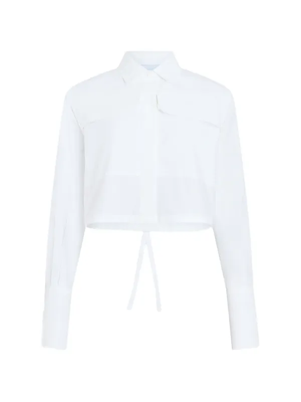 Patou Cropped Safari Shirt in White