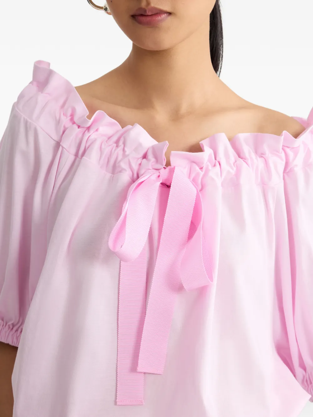 Patou Top met ruches en striksluiting Roze