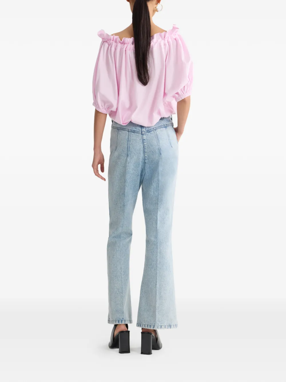  Patou Ruffled Tie-fastening Top - Pink 
