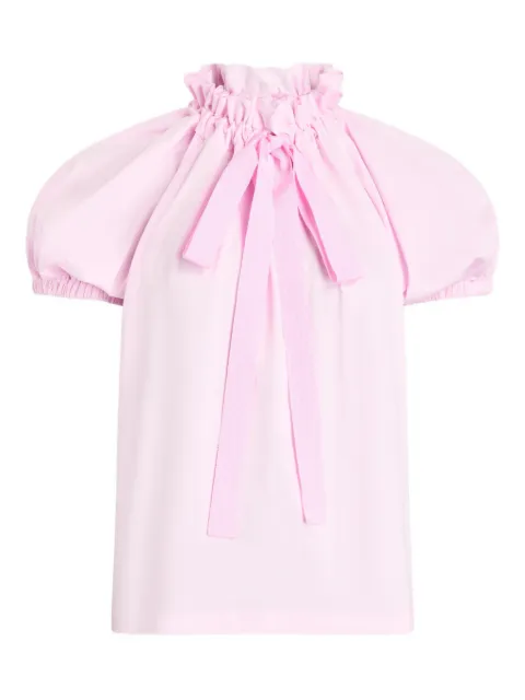 Patou ruffled tie-fastening top