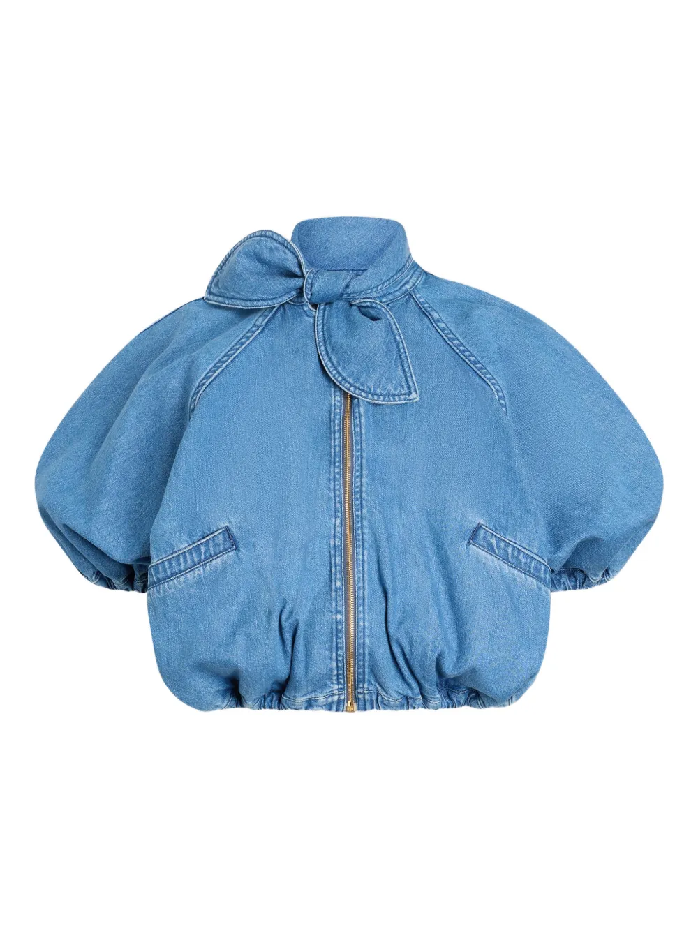Patou Giacca crop con nodo - Blu