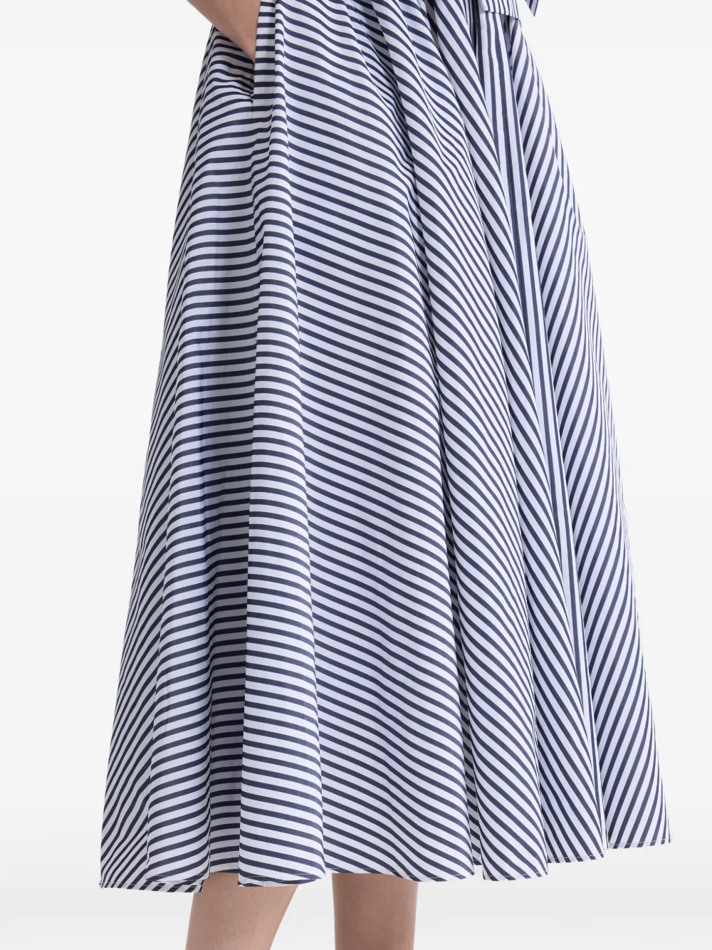 Patou Gestreepte midi-rok met elastische taille en A-lijn Blauw