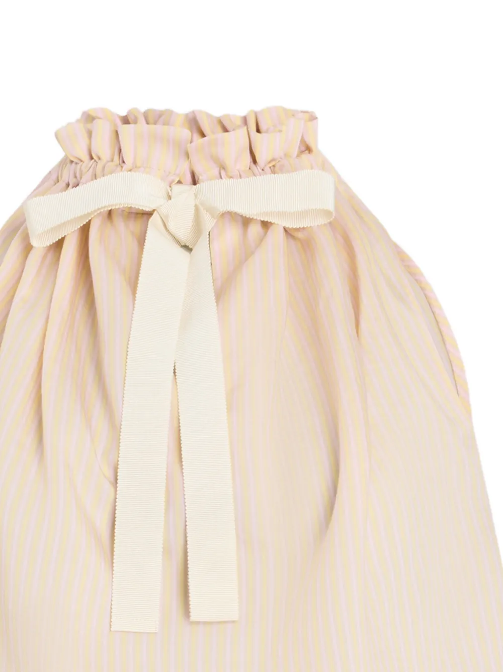 Striped-Pattern Bow Sleeveless Top