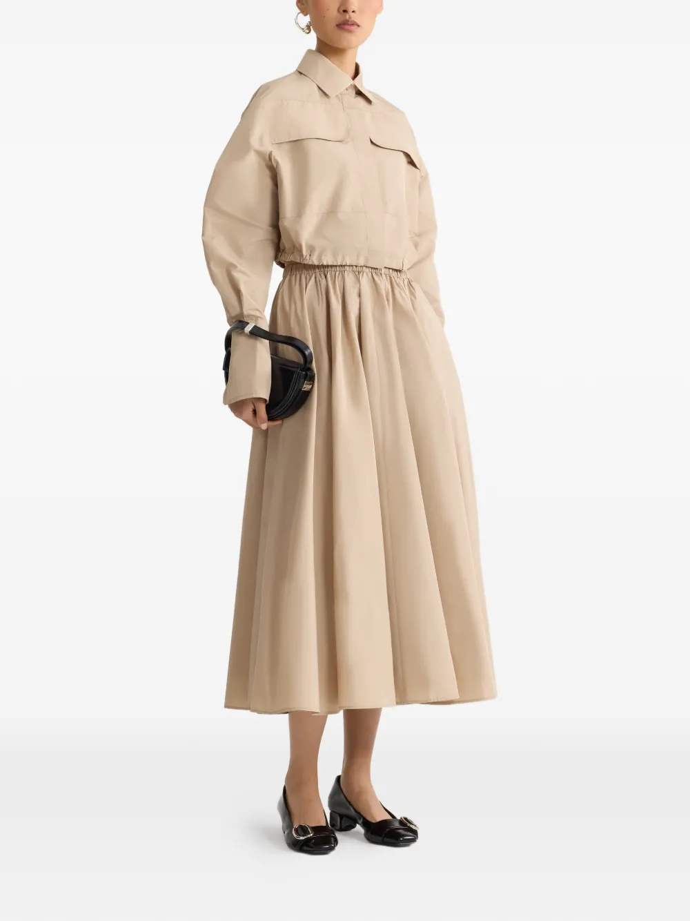  Patou Elasticated-waist Maxi A-line Skirt - Neutrals 