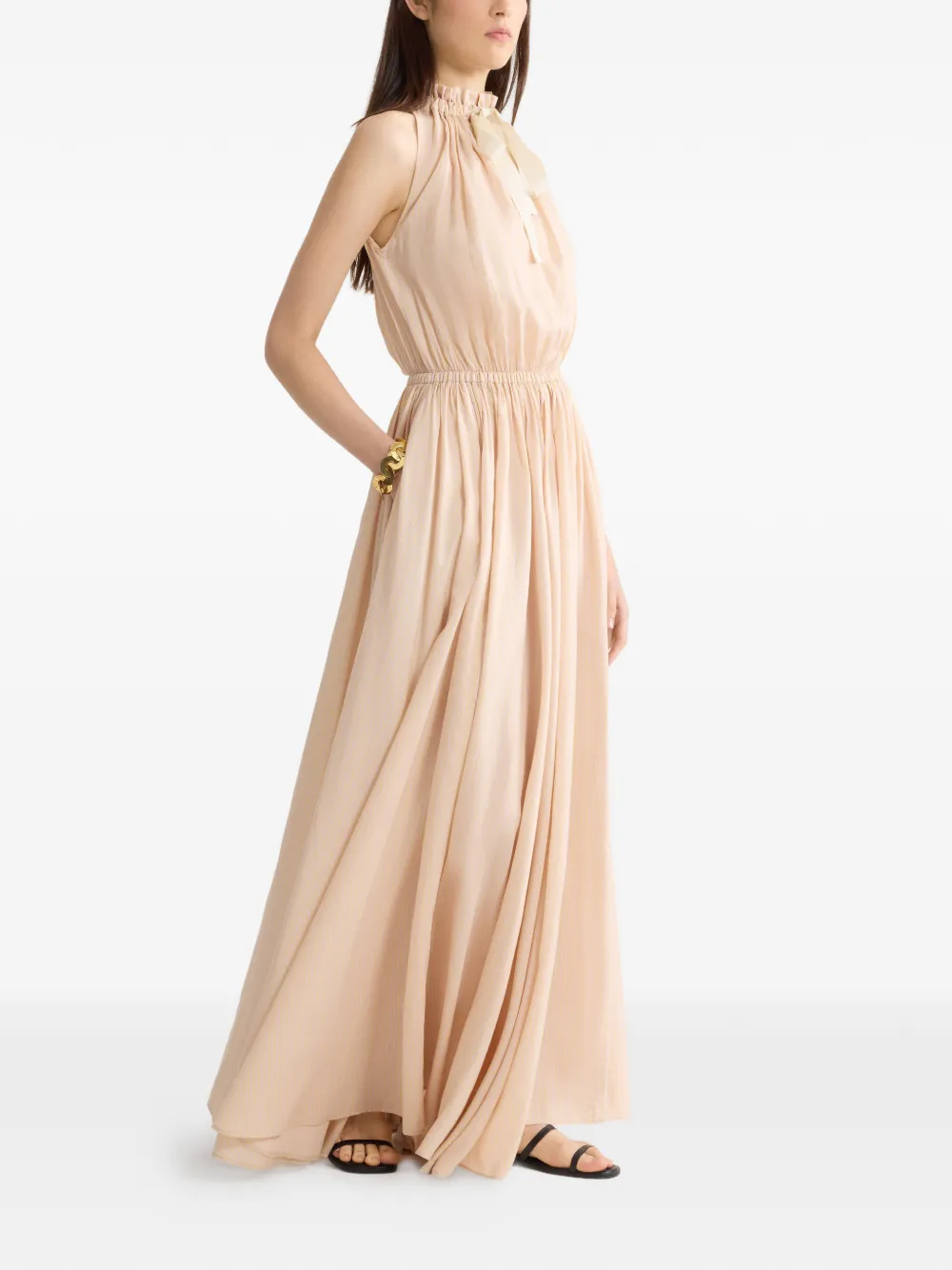 Patou Maxi-jurk met halternek Beige