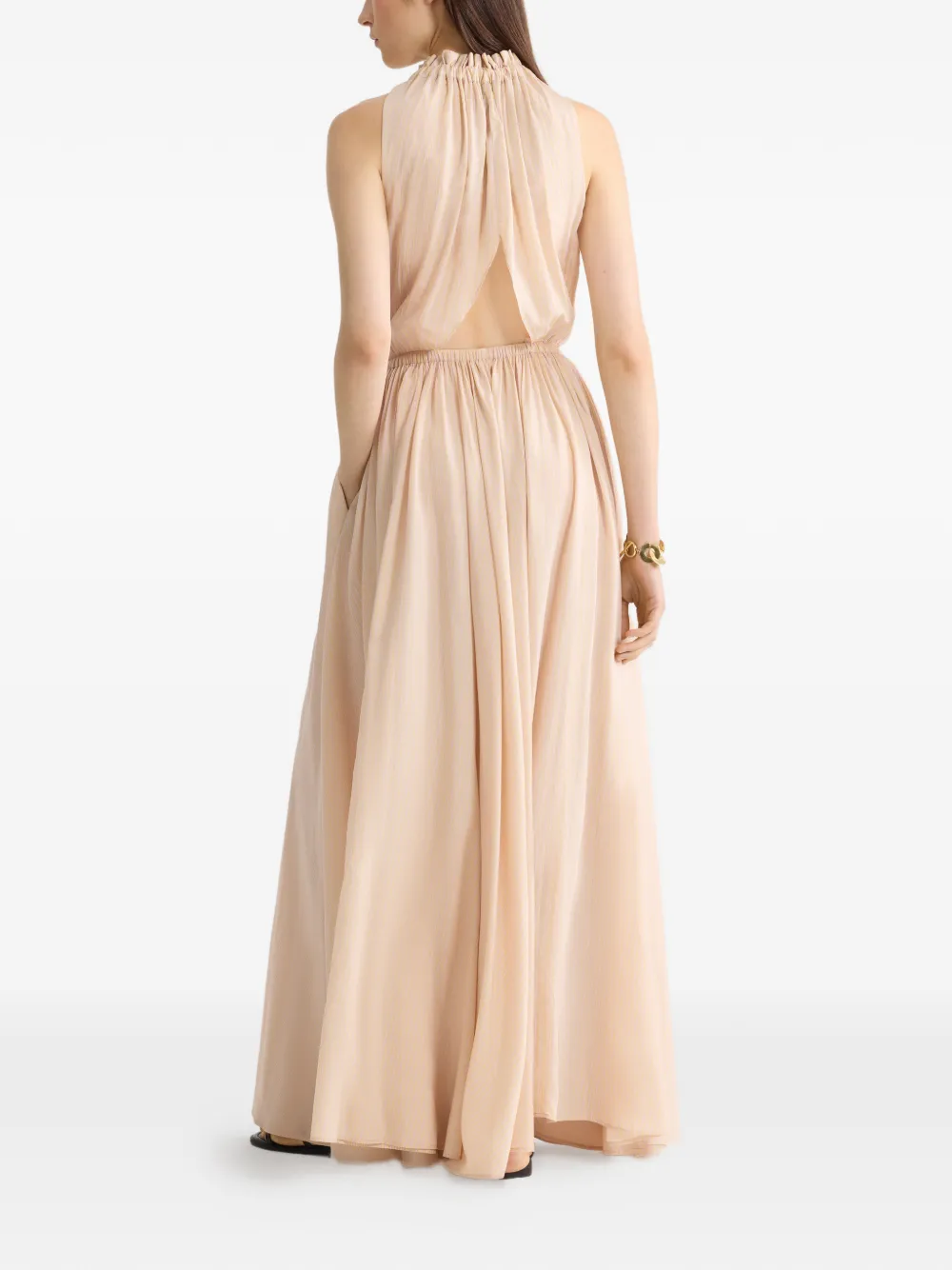 Patou Maxi-jurk met halternek Beige