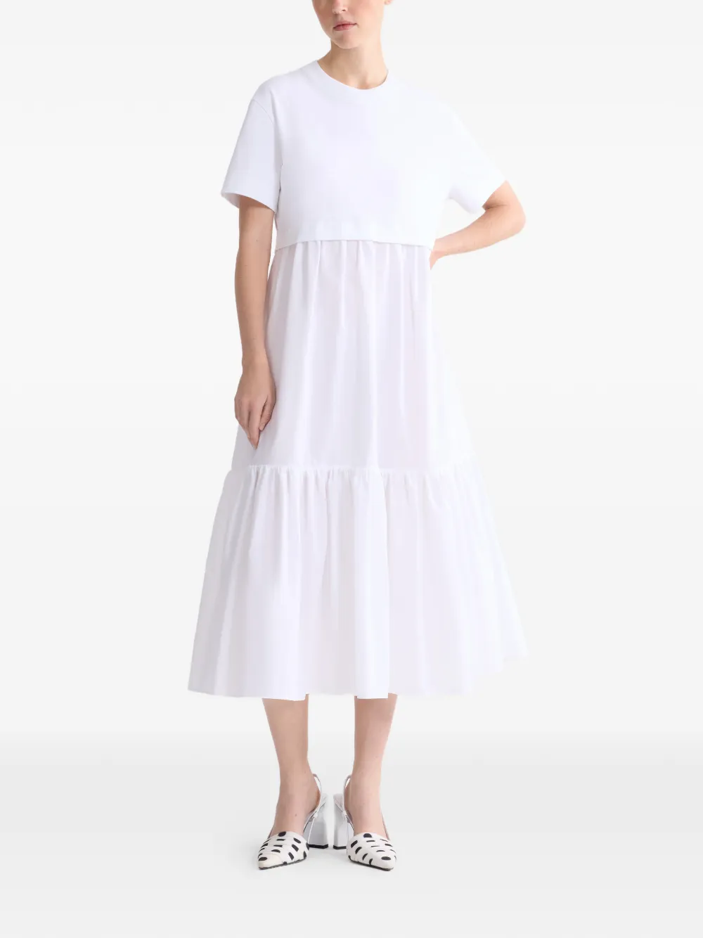 Patou Midi-jurk met korte mouwen Wit