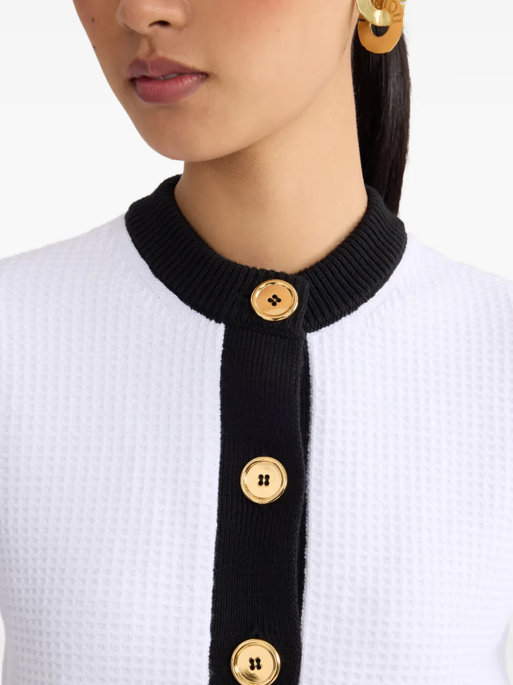 Patou Kraagloze top met textuur Wit