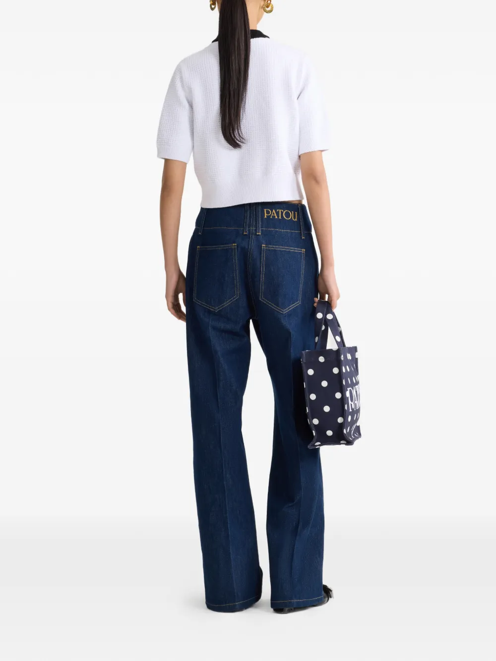  Patou Collarless Textured Top - White 
