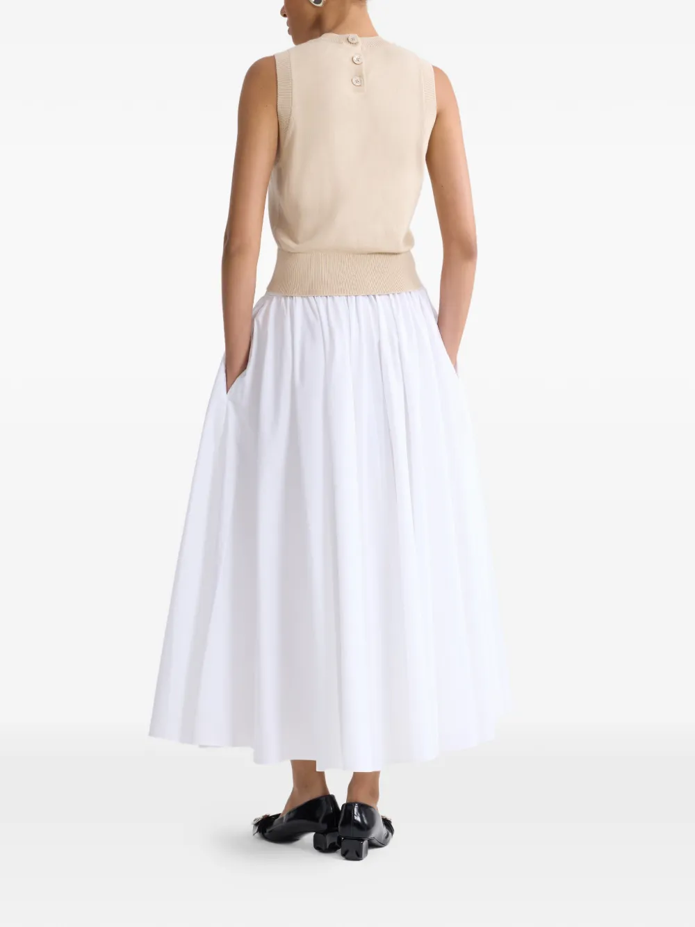 Patou Alijn-maxi rok met elastische taille - Wit
