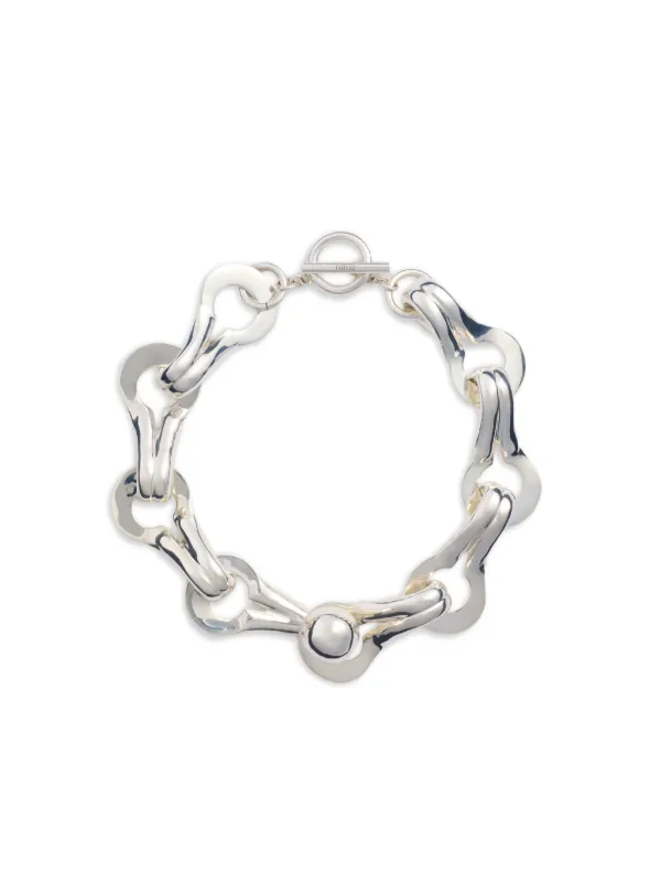 Patou Asymmetric Chain Necklace in Silver