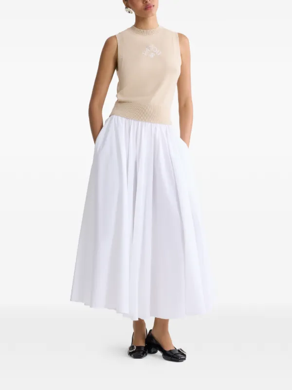 PATOU - PATOU 襟つきノースリーブケーブルニット Patou ノースリーブ ニットトップ | ニュートラル | FARFETCH JP