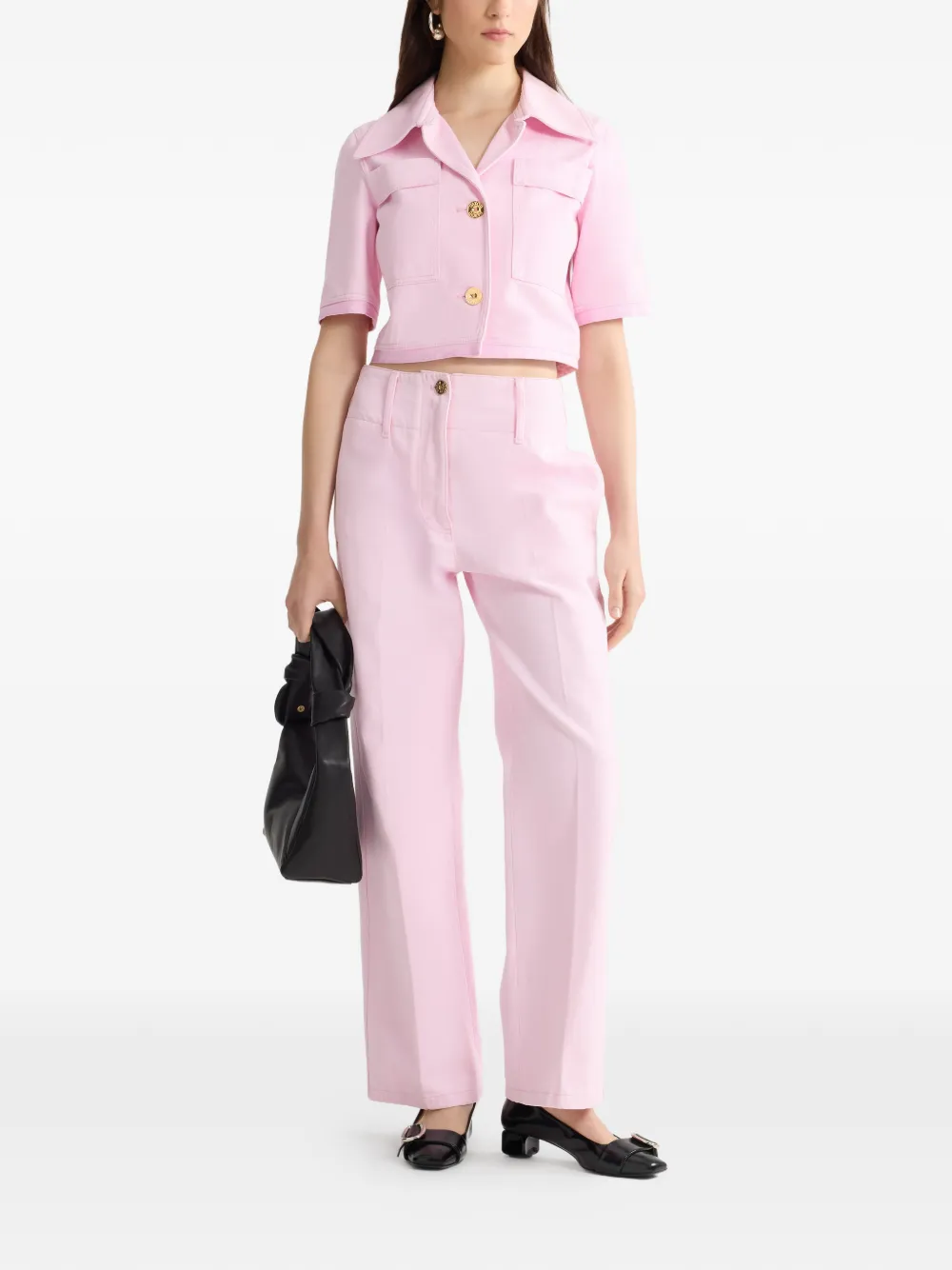 Patou Short-sleeves Buttoned Jacket - Pink 