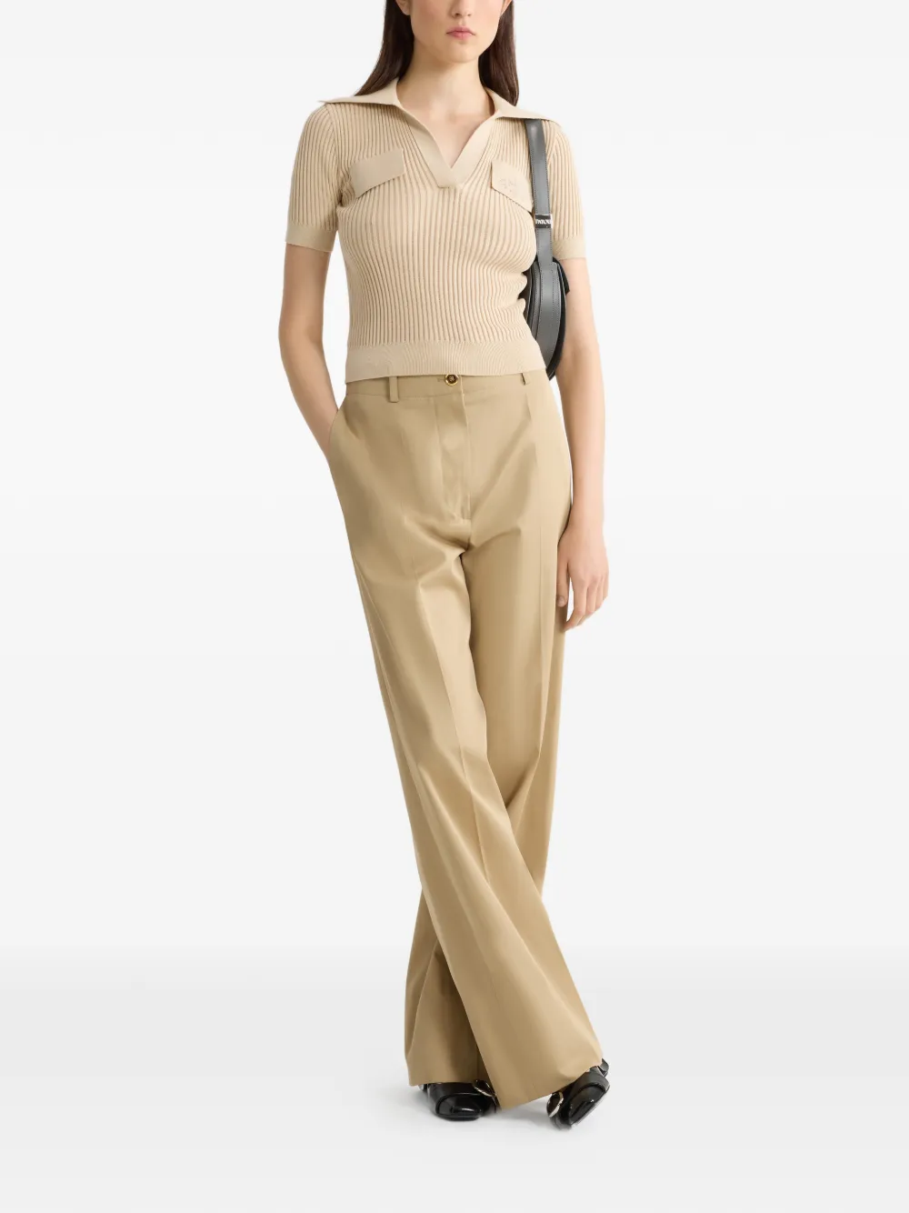  Patou Embroidered-logo Top - Neutrals 