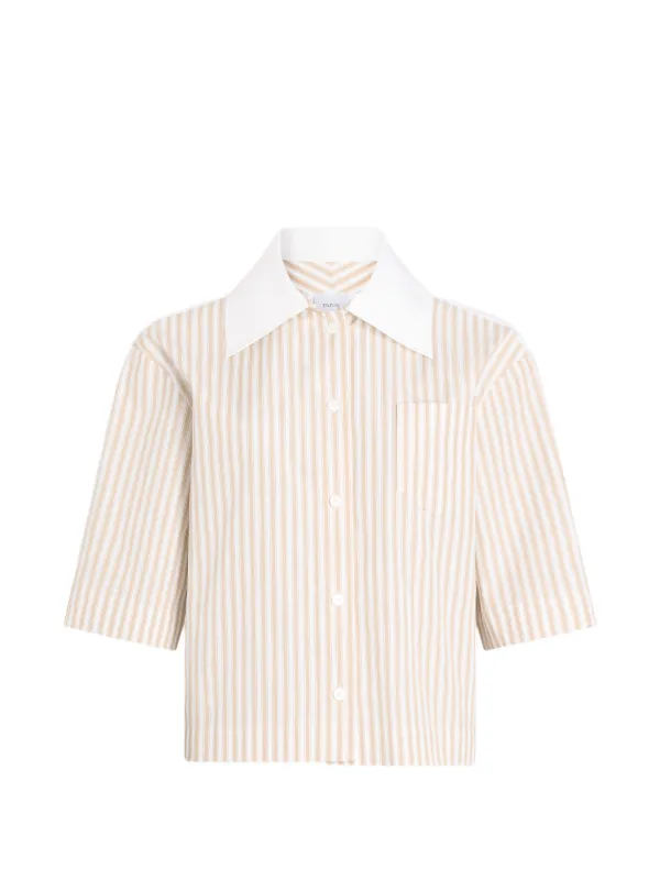 Patou Striped Short-sleeved Shirt in White