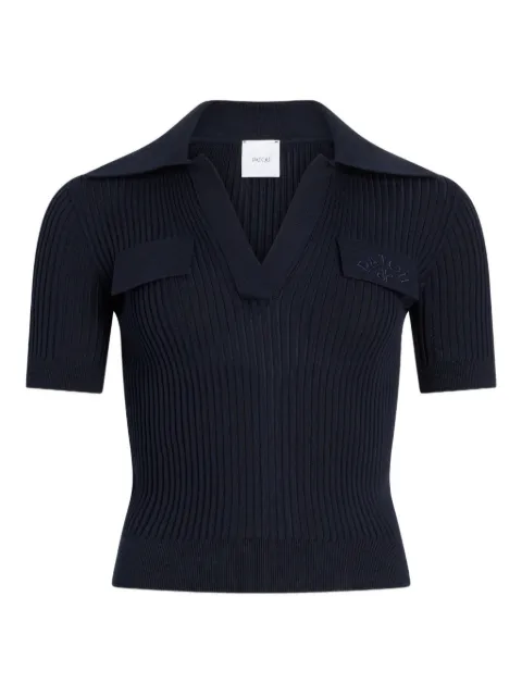 Patou logo-embroidered top