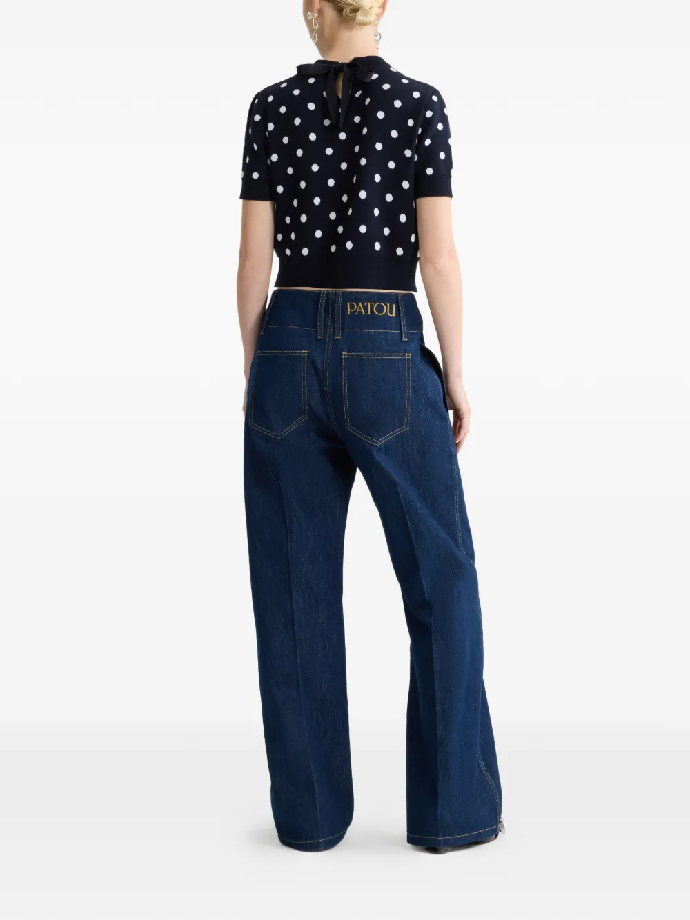 Patou Gebreid T-shirt Zwart