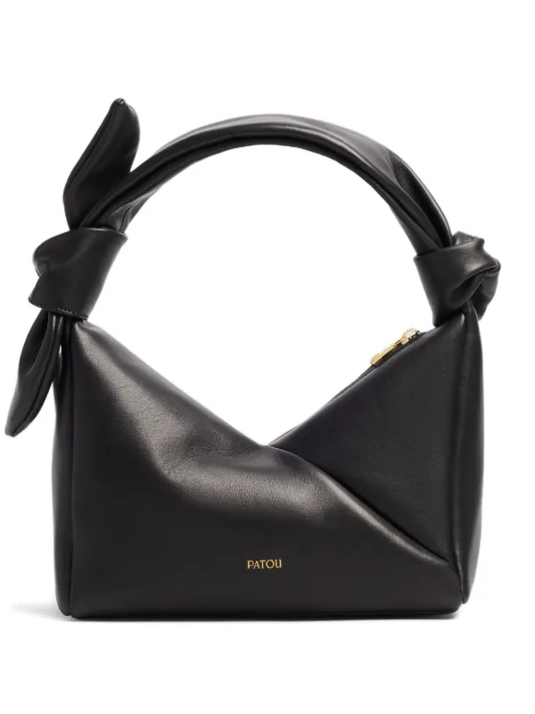 Patou Bonbonnette Knot-detail Shoulder Bag in Black