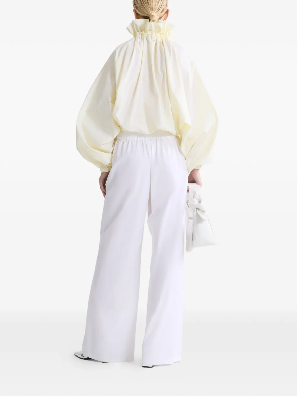  Patou Ruffled Striped Top - Yellow 