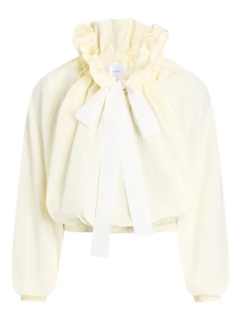 Patou ruffled striped top