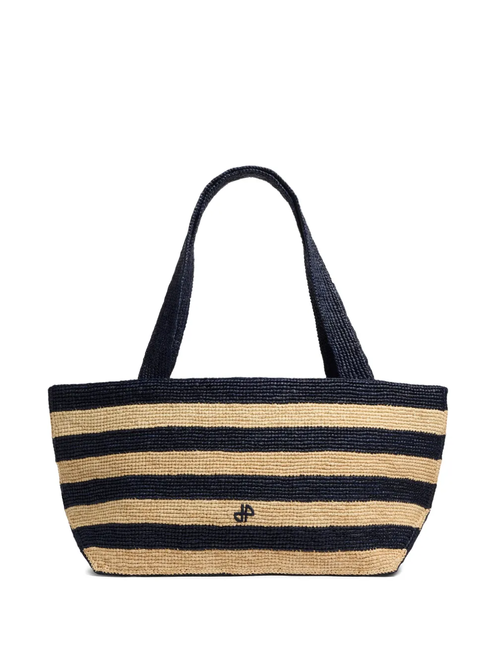 Patou Borsa tote GM Trapeze a righe - Blu