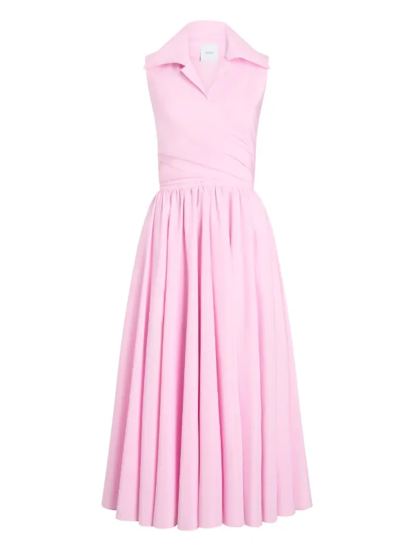 Patou Draped Midi Dress in Pink