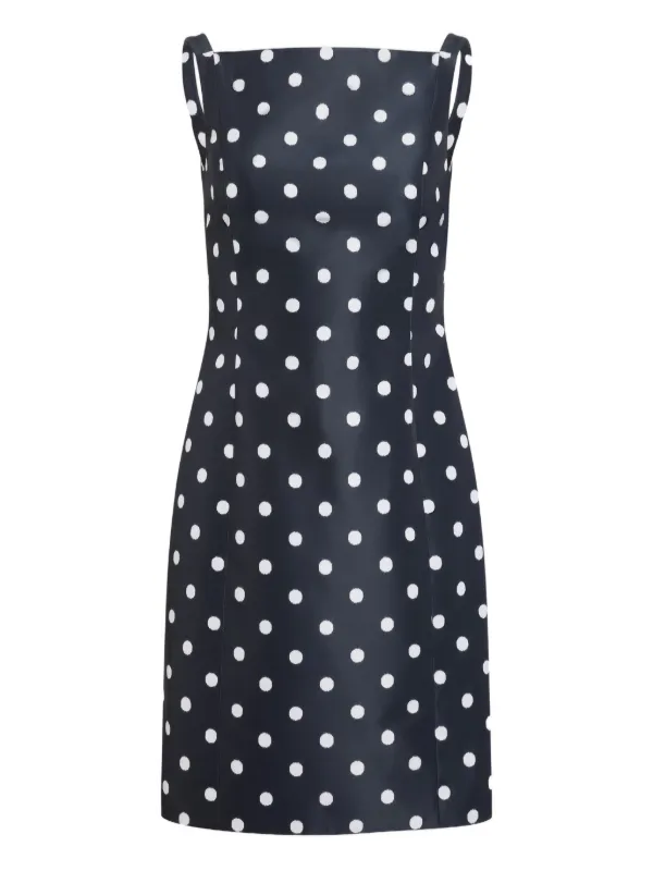 Patou Polka-dot Mini Dress in Blue