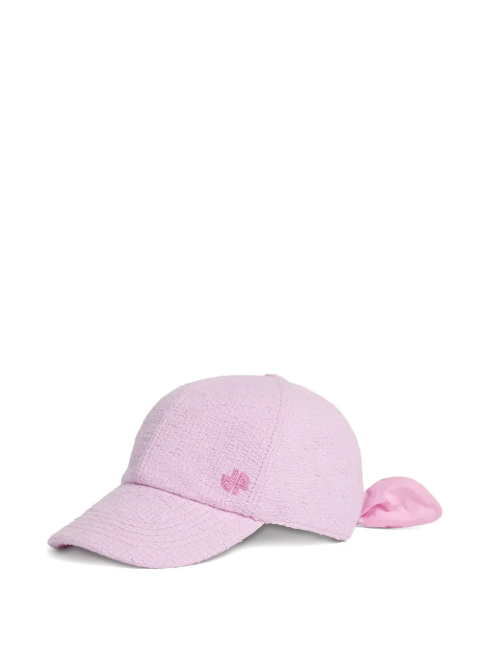 Patou logo-embroidered bow-detail couture cap - Rosa