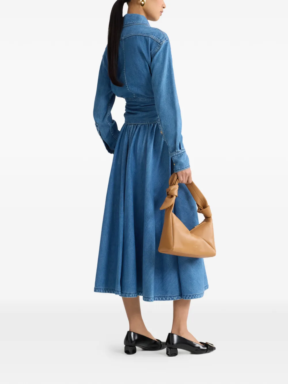 Patou A-lijn maxi-rok met knopen Blauw