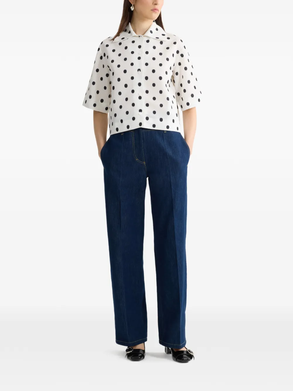 Patou Blouse met stippen Wit