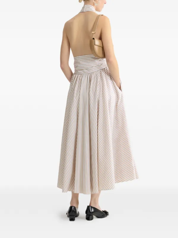 Patou Halterneck Knot Midi Dress | Neutrals | FARFETCH GE