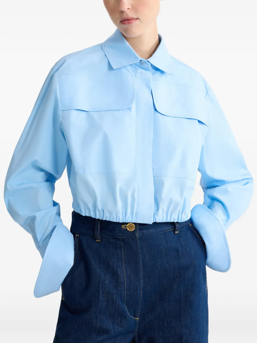 Patou Cropped blouse Blauw