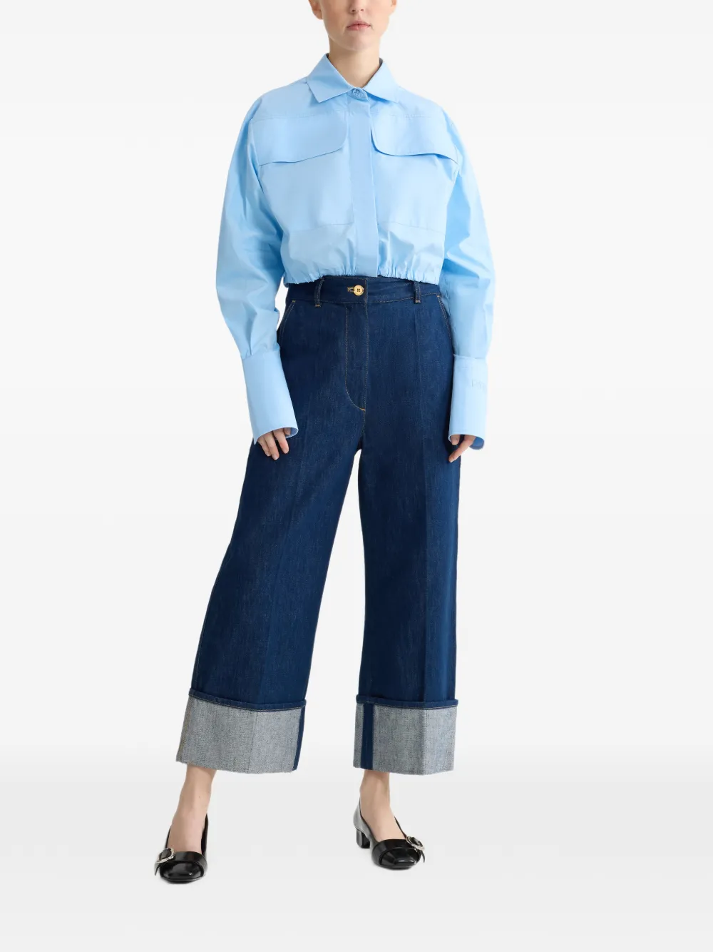  Patou Cropped Shirt - Blue 