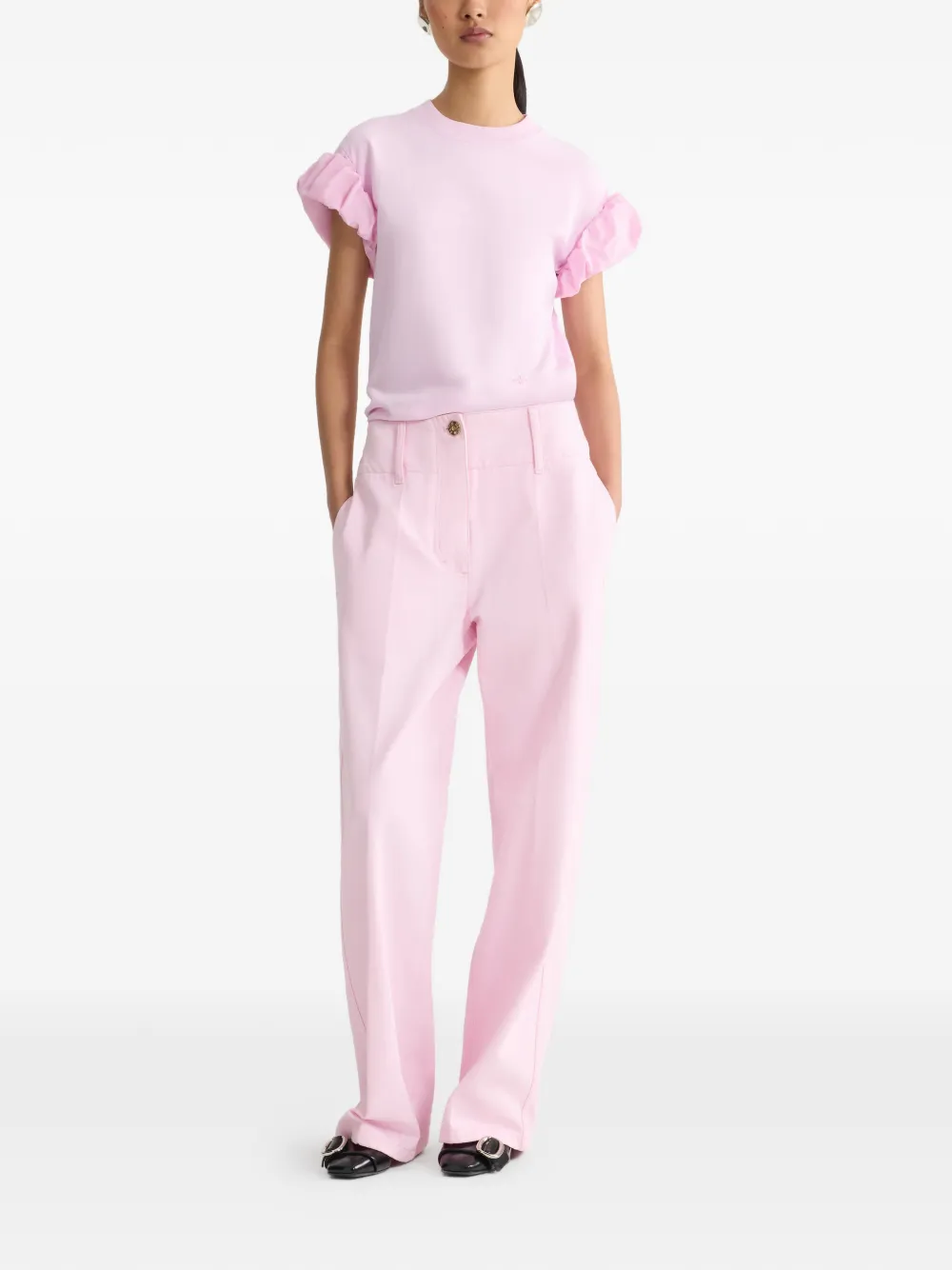  Patou Faille-sleeves T-shirt - Pink 