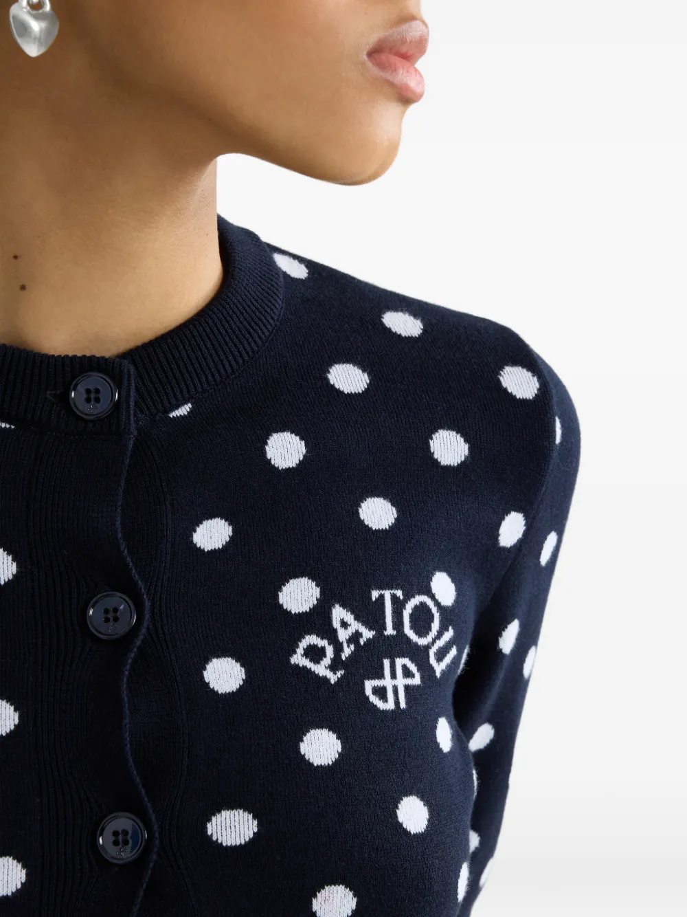Patou Vest met stippen en knopen Zwart