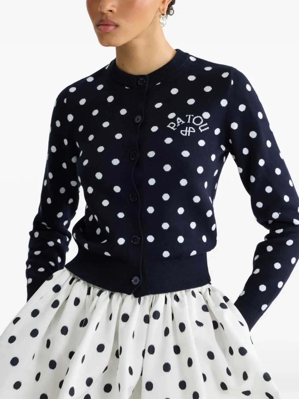 Patou Vest met stippen en knopen Zwart