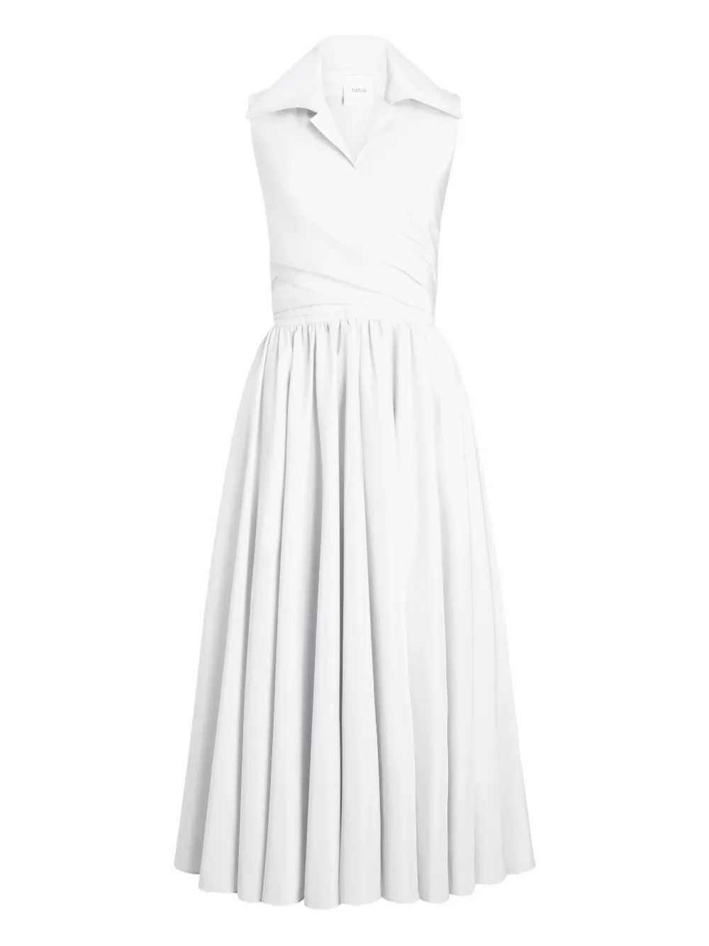 Patou Draped Midi Dress In White
