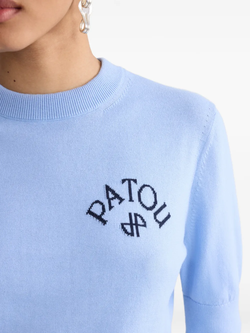 Patou Trui met korte mouwen en strik Blauw
