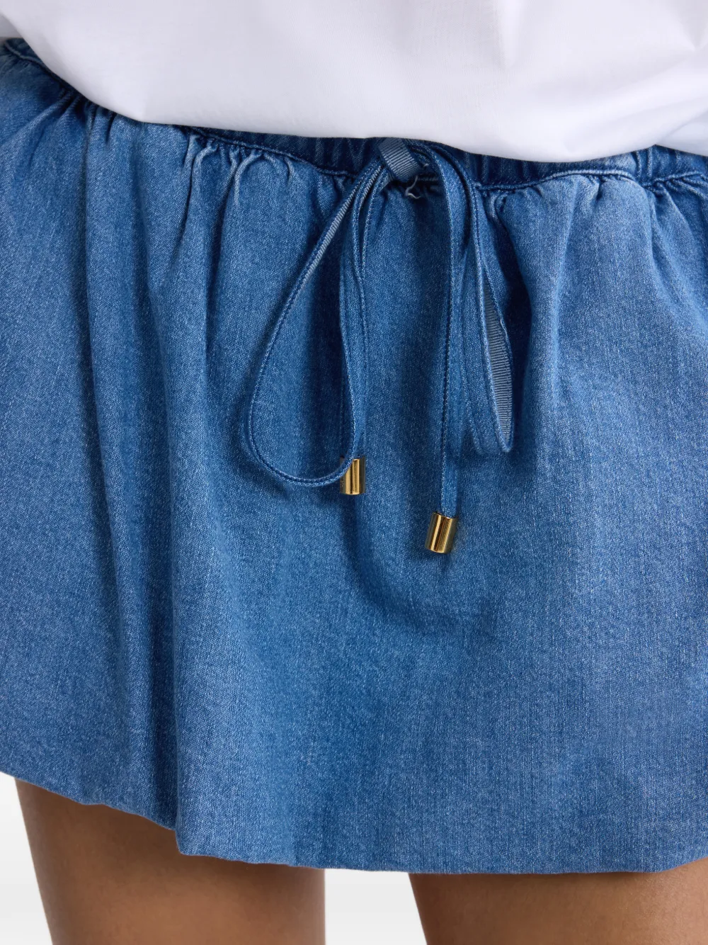 Patou A-lijn mini-rok met trekkoord Blauw