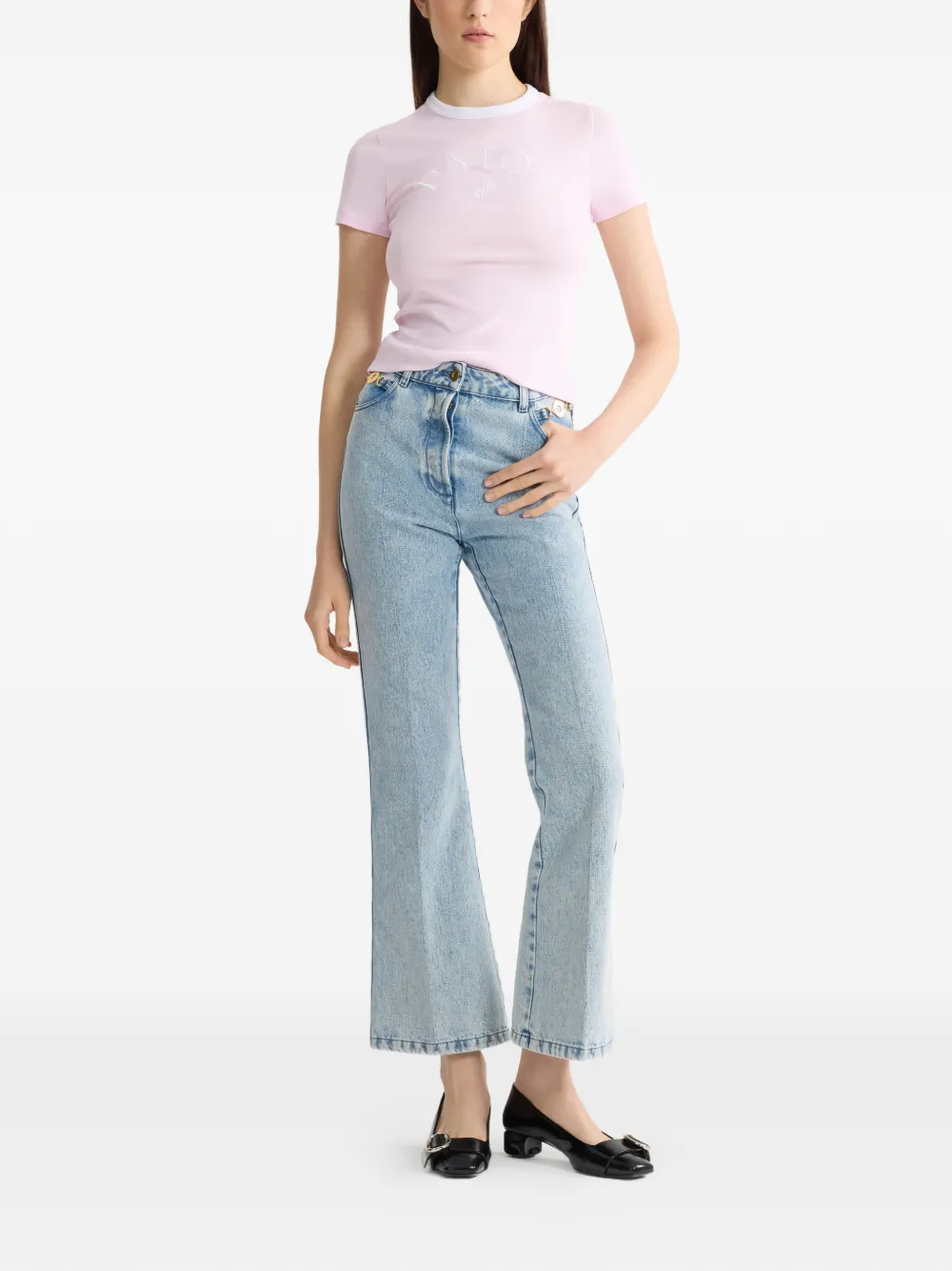 Patou T-shirt met geborduurd logo Roze
