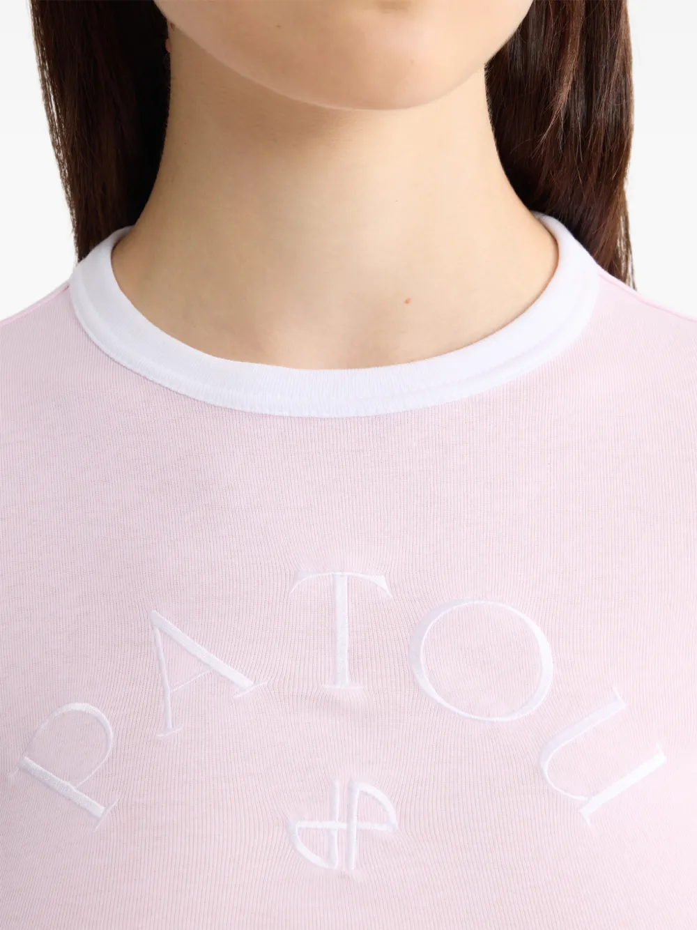 Patou T-shirt met geborduurd logo Roze