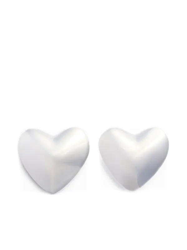 Patou Heart Earrings in Silver