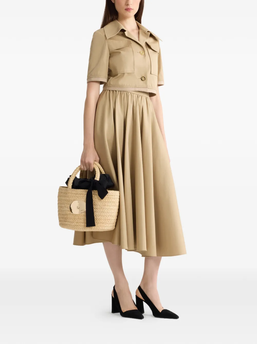 Patou Maxi-plooirok met A-lijn - Beige