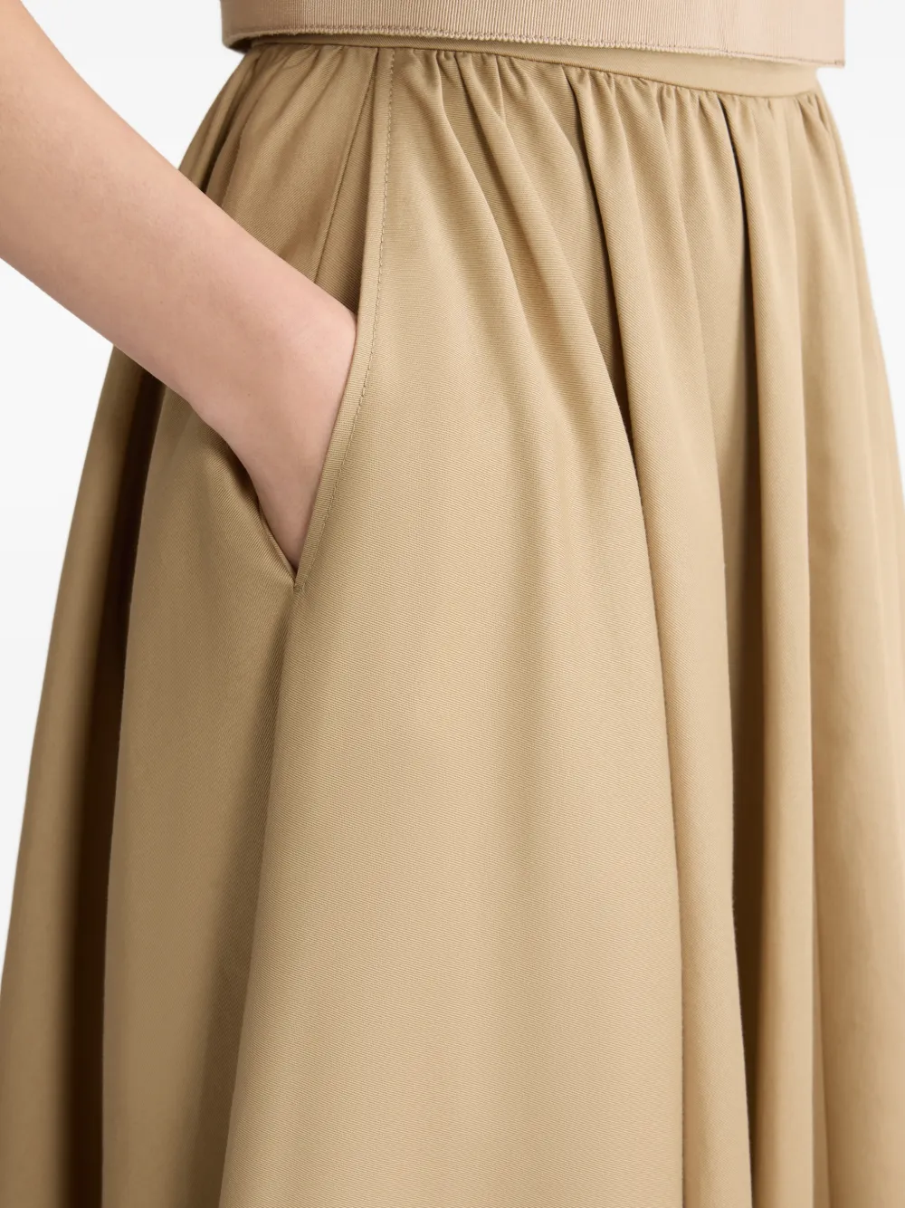 Patou Maxi-plooirok met A-lijn Beige
